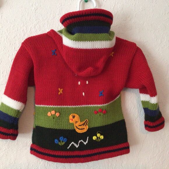 Handmade Peruvian Child Sweater Cardigan 2-3T - Picture 4 of 8